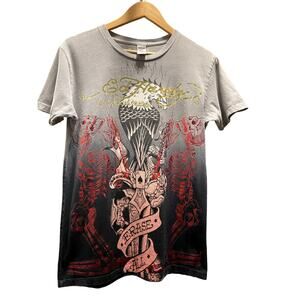 Vintage Ed Hardy Christian Audigier Y2K Eagle Skull Tattoo Tee Double Sided S